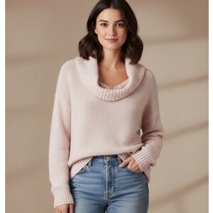 J.Crew Mohair Sweater Women Size S Wool Blend Shawl Collar Pullover Lightweight